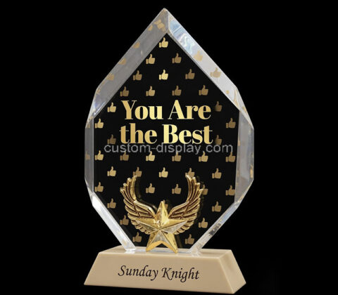 Custom diamond shaped acrylic awards trophy block