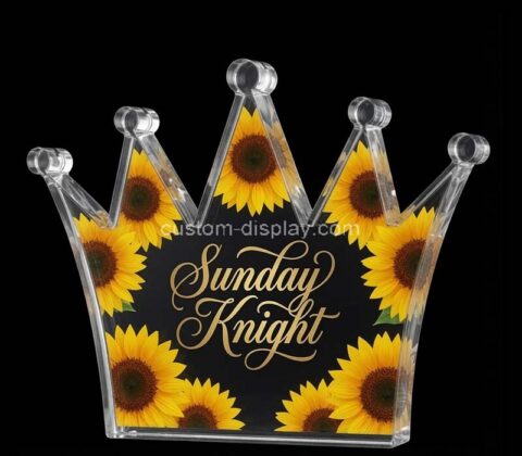 Custom crown shaped acrylic trophy paperweight block