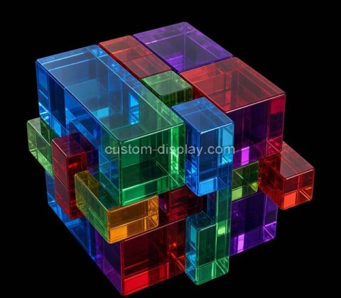 Custom acrylic solid 3D cube puzzle
