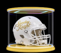 Custom round acrylic helmet LED display box CSC-265 Custom round acrylic helmet LED display box
