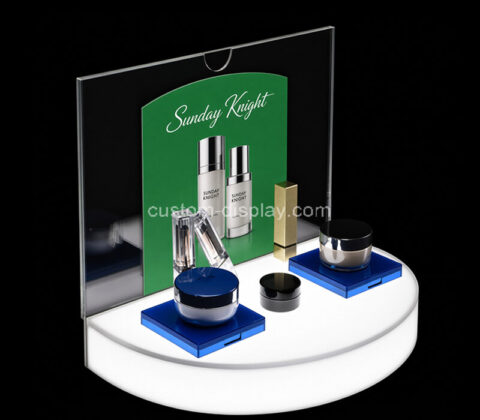 Custom acrylic skincare cosmetic illuminated display stand
