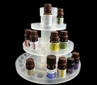 Custom acrylic rotating 3 tiers essential oil display rack CSM-916 Custom acrylic rotating 3 tiers essential oil display rack