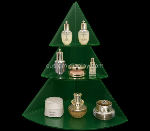 Custom tree-shaped acrylic 3 tiers skincare display stand