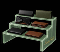 Custom acrylic 3 tiers wallet step display stand riser CSO-2159 Custom acrylic 3 tiers wallet step display stand riser