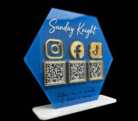Custom acrylic countertop QR code scanning sign CSS-398 Custom acrylic countertop QR code scanning sign