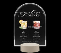 Custom acrylic countertop sign holder with round base CSS-399 Custom acrylic countertop sign holder with round base