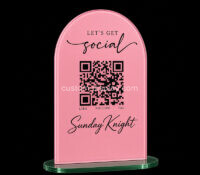 Custom acrylic countertop QR code sign CSS-401 Custom acrylic countertop QR code sign