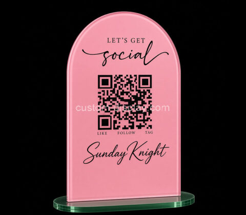 Custom acrylic countertop QR code sign