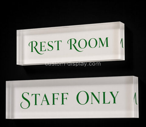 Custom acrylic wall room sign block