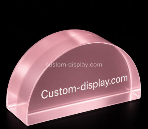 Custom half round acrylic website sign display block