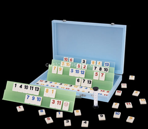 Custom acrylic rummy game tiles with box