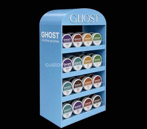 Custom acrylic GHOST nicotine pouches showcase