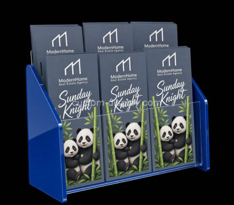Custom acrylic multi pockets literature stand holder