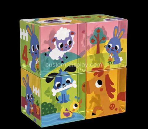 Custom acrylic kids counting farm puzzle blocks