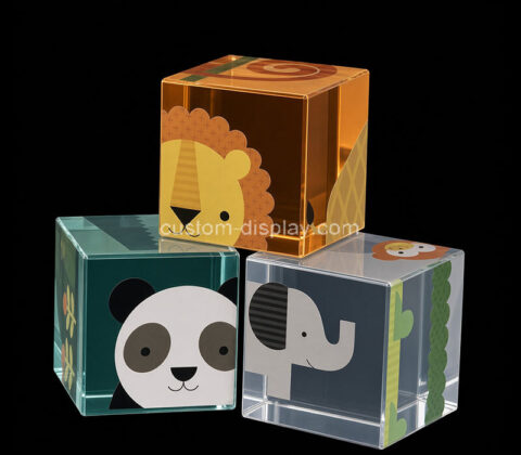 Custom acrylic kids toys animal puzzle blocks