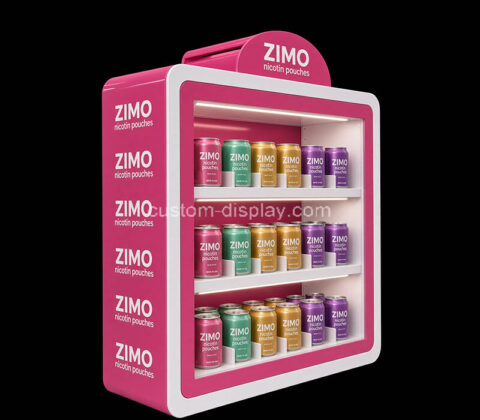 Custom acrylic ZIMO nicotine pouches LED showcase