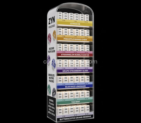 Custom acrylic ZYN nicotine pouches illuminated display stand