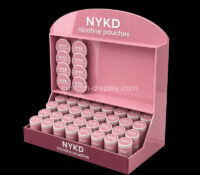 Custom acrylic NYKD nicotine pouches display rack CSO-2160 Custom acrylic NYKD nicotine pouches display rack