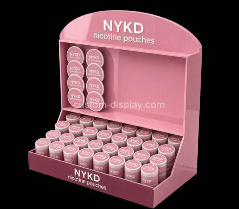 Custom acrylic NYKD nicotine pouches display rack