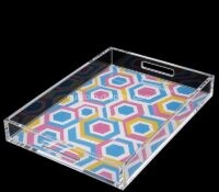 Custom acrylic pattern printing serving tray CST-348 Custom acrylic pattern printing serving tray