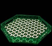 Custom hexagon acrylic pattern printing serving tray CST-349 Custom hexagon acrylic pattern printing serving tray
