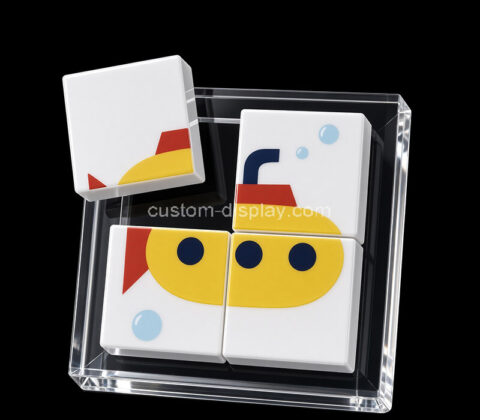 Custom acrylic puzzle block with holder