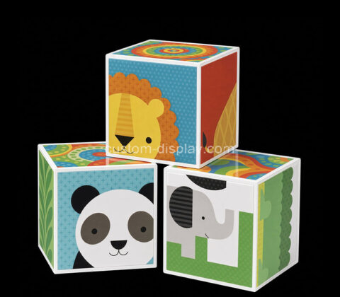 Custom acrylic wild animals printing puzzle blocks