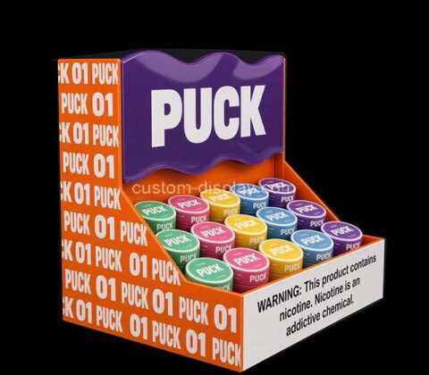 Custom acrylic retail PUCK nicotine display