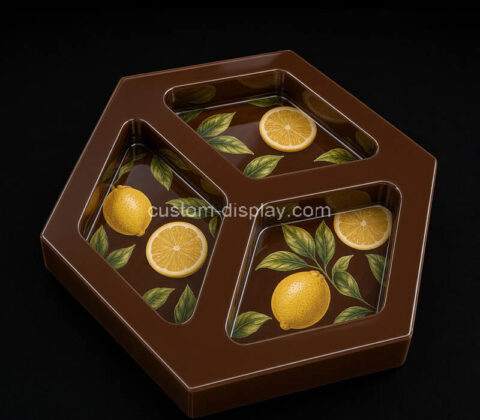 Custom hexagon 3 pocket tray